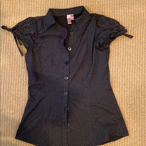 Dolled up by fang retro polka dot blouse puff